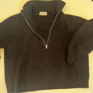 Everlane Felted Merino Half Zip: worn